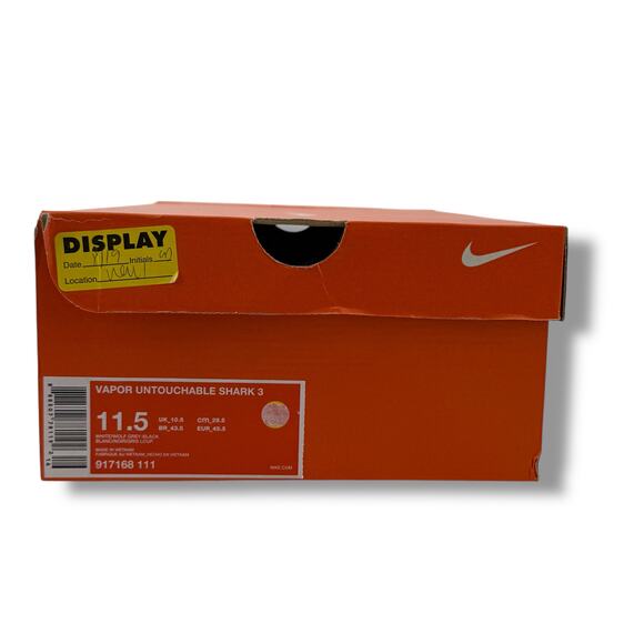 Nike Vapor Untouchable Shark 3 Football leats White Wolf Grey Black Mens Sz 11.5 - Picture 6 of 7